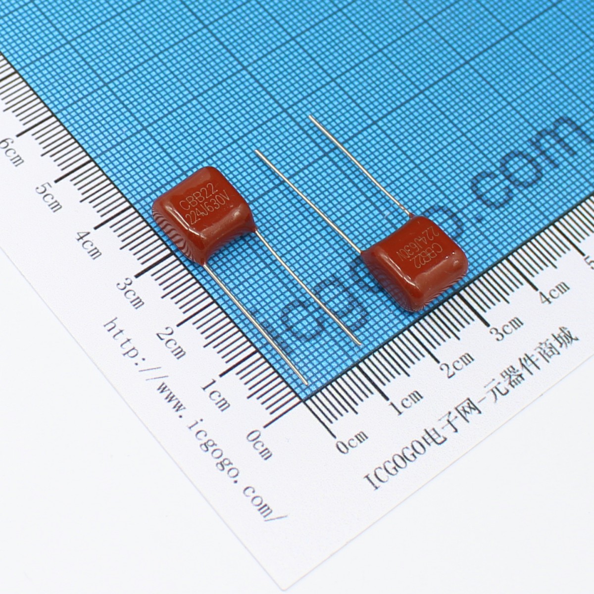 金属化聚丙烯薄膜电容器 CBB电容 CBB22 630V224J 220NF 0.22UF 脚距P=10MM ±5%